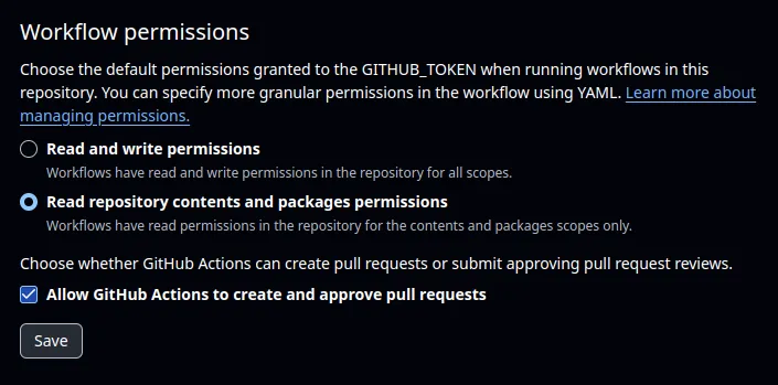 GitHub Actions の権限設定